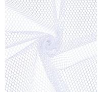 CABODYALS 1.5M 75CM Wide White Mesh Fabric Breathable Sheer Netting Fabrics By The Metre Polyester Needlework Soft Net Cloth for Sewing Making Clothing Accessories Home Decor Shopping Bags Diy Craft