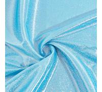 CABODYALS 1.5M Deep Sky Blue Laser Shiny Glitter Metallic Foil Paillette Fabric Shimmer Sparkly Polyester Fabrics by The Yard Glittering Sequin Cloth for Sewing Making Dress Clothes DIY Craft Supply