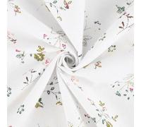 CABODYALS 1.6M Floral Patterned Beige Fabrics Gardenia Flower Print Square Patchwork Light Color Polycotton Flowers Printed Rectangle Quilting Fabric for Sewing Making Quilt Diy Craft Supply