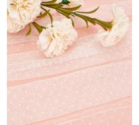 CABODYALS 1.72M White Polka Dot Sheer Fabric by The Yard Tulle Dots Netting Mesh Breathable Spotted Bridal Lace Wedding Gauze Polyester Fabrics for Sewing Making Dress Veil Diy Craft Home Decor