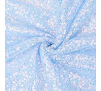 CABODYALS 1.83M Blue Sequin Fabric Glitter Mesh Embroidery Shimmer Sequins Flat Paillette Tulle Sequence Cloth Square By The Metre for Sewing Making Wedding Costumes Mermaid Dress Diy Crafts Supply