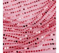 CABODYALS 1.83M Pink Mesh Sequin Fabric Metallic Glitter Tulle Fabric by The Yard Shiny Sparkle Big Sequins Netting Fabric for Sewing Making Crafts Wedding Dresses Clothes Costumes Tablecloth Supply