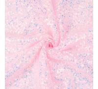 CABODYALS 1.83M Pink Sequin Fabric Glitter Sequence Cloth by The Metre Sparkle Mesh Flat Paillette Tulle Sequins Fabrics for Sewing Making Gift Packaging Dress Wedding Decoration Craft Room Clothing
