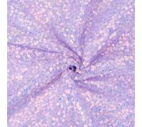 CABODYALS 1.83M Purple Mesh Sequin Glitter Fabric Sparkle Tulle Lavender Flat Round Paillette Embroidery Sequence Sequins Rectangle Cloth for Sewing Making Wedding Decor Clothes Diy Art Crafts Supply