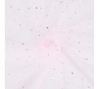 CABODYALS 1.8M 1M Pink Glitter Tulle Sparkly Silver Sequin Fabric Mesh Netting Cloth By the Metre Shiny Sequins Sheer Net Polyester Fabrics Bulk for Sewing Making Dress Veil Wedding Home Decor DIY
