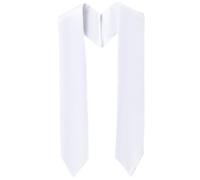 CABODYALS 1.8M Long White Satin Graduation Sash for Adults Academic Choral | Sublimation Honor Plain Grad Blank Stoles Unisex Smooth Silk Shawl Classic End Sashes for Choral Ceremony Graduations Society
