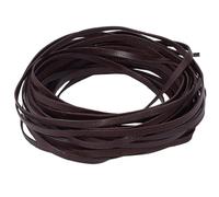 CABODYALS 1 Box 10.94 Yards 4MM Dark Brown Flat Leather Cowhide Necklace Strings Natural Cord Thin Strips Trimming Braiding String Cords Rope Strap Shoe Laces for Jewellery Making Handbags Home Decor