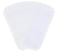 CABODYALS 1 Box 10Pcs Cross Stitch Blank Bookmarks Embroidery Needlework Fabric 8 Inch Lace Edge Rectangle White Reading Linen Bookmark Felt Backing for Readers Beginners Crosstitch Diy Craft