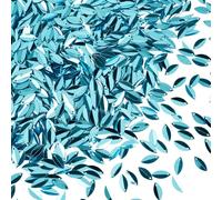 CABODYALS 1 Box 2880Pcs Blue Flat Sequins Iridescent Leaf Paillettes Folded Oval Plastic Spangles Holes Shiny Leaves Applique Loose Sequin for Sewing Making Embroidery Clothing Bead Diy Craft