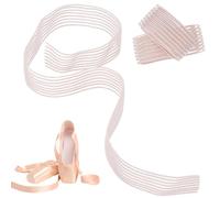 CABODYALS 1 Box 2Pcs Ballet Shoe Ribbon Pink Pointe Stretch Elastic Covert Sheer Invisible Strap Wide Soft Stretchy Flat Ribbons Soft Polyester Elasticity Straps for Women Gifts Yoga Toe Shoes Dancer