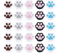 CABODYALS 1 Box 30Pcs 5 Colors Paw Patches Cute Dog Paws Print Embroidery Sew on Appliques Cat Puppy Pet Embroidered Footprint Patch for Sewing Making Jean Backpacking Hats Jacket Diy Craft