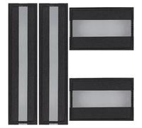 CABODYALS 1 Box 4Pcs 2 Style Black Reflective Strip Safety Patch Set Hook Loop Fastener Embroidered Patches Appliques for Night Workers Backpack Firefighter Rain Sportswear Police Rescue