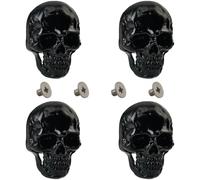 CABODYALS 1 Box 4Pcs Black Goth Skull Rivets With Screw Halloween Alloy Conchos Pins Vintage Skeleton Stud Buttons Decorative Rock Style Rivet for Leather Purse Bags Decor Diy Clothing Accessories