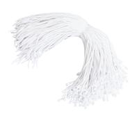 CABODYALS 1 Box 500Pcs White Cotton Hang Tag String Fasteners Snap Hanging Rope Lock Pins Price Loop Tags Strings Fastener Ties for Retail Clothing Luggage Label Bags Hangtag Decor DIY Art Crafts