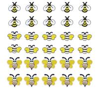 CABODYALS 1 Box 60Pcs 3 Styles Bee Shape Patch Bees Spring Embroidered Patches Cute Animal Shape Insect Themed Iron Sew on Honeybee Applique for Sewing Making Jackets Jeans Backpacks Diy Craft