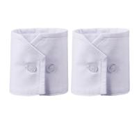 CABODYALS 1 Pair 240MM White Detachable Shirt Wrist Cuffs Adjustable False Hand Sleeves With White Resin Buttons Soft Polyester Cotton Cuff for Adult Blouse Coat Sweater Decor Clothing Accessories