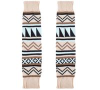 CABODYALS 1 Pair Womens Leg Warmers Sock Soft Neutral Wheat Bohemian High Density Elastic Fit Acrylic Fiber Fashion Knitted Legs Cover Winter Warm Knit Long Boot Footless Socks for Women Outfits Wear