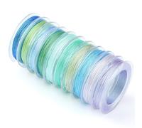CABODYALS 10 Rolls 219.46M 3Ply Blue Glitter Embroidery Thread Crochet Cord Shimmer Colourful Christmas Metallic String Polyester Tinsel Floss Bulk for Sewing Making Crafts Bracelets Beading Necklace