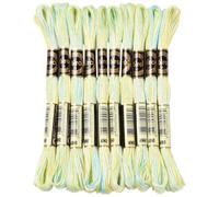 CABODYALS 10 Skeins 80M 6 Ply Champagne Gold Variegated Cross Stitch Floss Segment Dyed Embroidery Thread Gradient Friendship Bracelet String Bulk for Sewing Making Jewellery Needlecraft Knitting Diy