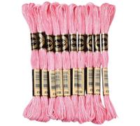 CABODYALS 10 Skeins 80M 6 Ply Variegated Hot Pink Embroidery Thread Segment Dyed Cross Stitch Floss Gradient Friendship Bracelet String Yarn Bulk for Sewing Making Jewellery Needlecraft Knitting