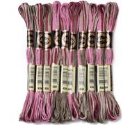 CABODYALS 10 Skeins 80M 6 Strands Cross Stitch Threads Embroidery s Thread Bulk Purple Variegated Friendship Bracelet String Polyester Threads for Jewelry Making Cross Stitch Craft Supplies