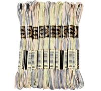 CABODYALS 10 Skeins 80M 6 Strands Hand Variegated Embroidery Floss Gradient Cross Stitch Thread Friendship Bracelet String Yarn Bracelets Threads Bulk for Sewing Crochet Crafts Stitching Diy