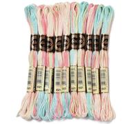 CABODYALS 10 Skeins 80M Embroidery Floss Bulk Variegated Thread 6 Strands Colorful Friendship Bracelet String Polyester Cross Stitch Yarn Thread for Sewing Bracelet Making Cross Stitch Crafts