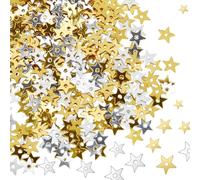 CABODYALS 100G Small Gold Silver Star Sequins Metallic Confetti Foil Glitter Loose Sequin with Hole Embroidery Spangles Xmas Paillettes for Sewing Jewellery Making Party Wedding Halloween Decor Diy