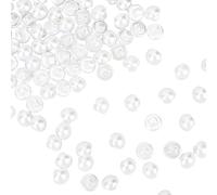 CABODYALS 100Pcs 10MM 1 Hole Mini Small White Plastic Pearl Shank Buttons Mushroom Shape Resin Round Half Ball Sewing Decorative Button for Sewing Making Crafts Dresses Sweater Clothes Shirts Diy