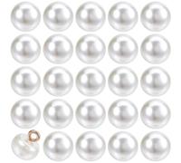 CABODYALS 100Pcs 10mm White Pearl Buttons 1 Hole Resin Mushroom Round Bead Snaps Plastic Shank Small Assorted Ball Shaped Buttons for Sewing Making Wedding Dress Clothes Diy Crafts Decor Supplies