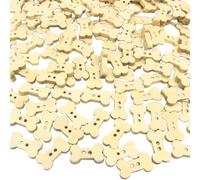 CABODYALS 100Pcs 2 Hole Dog Bone Shape Buttons 18mm Cute Cartoon Mini Wood Buttons Flat Natural Tiny Shaped Wooden Snaps Bulk for Sewing Making Crafts Clothing Shirt Jeans Jacket Bag Scrapbooking Diy