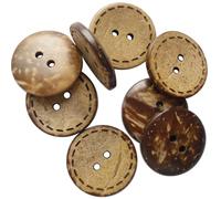 CABODYALS 100Pcs 20mm 2 Holes Coconut Shell Buttons Small Brown Natural Wooden Mini Round Coco Classic Replacement Vintage Button for Sewing Making Crafts Scrapbooking Clothes DIY Accessories Decor
