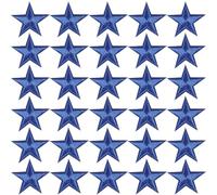 CABODYALS 100Pcs 3CM Dark Blue 5 Star Applique Patches Mini Embroidered Pentagram Iron on Patches Small Solid Sew on Repair Patch Bulk for Sewing Making Crafts Clothes Jackets Jeans Bags Supply