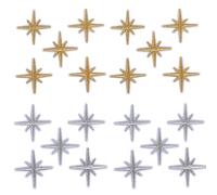 CABODYALS 100Pcs Gold Silver Star Embroidered Patches Eight Pointed Stars Iron on Embroidery Patch Solid Celestial Sew on Repair Badge Appliques Bulk for Sewing Making Clothes Shirt Bags Backpacks Diy