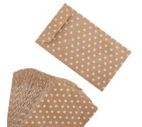 CABODYALS 100Pcs Paper Bags With White Polka Dot Pattern Peachpuff Vintage Small No Handles Envelope Shaped Storage Party Bag for Christmas Baking Gifts Wedding Birthday Foods Diy Artical Craft