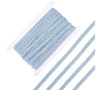 CABODYALS 10M 13mm Blue Fringe Braid Gimp Trim Upholstery Woven Trimming Polyester Floral Lace Fabric Decorative Ribbon Roll for Sewing Making Clothes Dresses Decor Curtain Home Accessories Diy Crafts