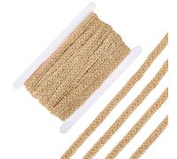CABODYALS 10M 13mm Gold Gimp Braid Trim Woven Fabric Trimming Polyester Golden Decorative Strips Upholstery Floral Lace Ribbons for Sewing Making Crafts Clothes Hat Decoration Curtain Slipcover DIY