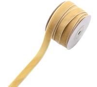 CABODYALS 10M 15mm Beige Single Face Vintage Velvet Ribbon Christmas Trimming Thin Assorted Wedding Garland Wreath Valentines Ribbons for Sewing Making Gift Wrapping Party Decors