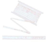 CABODYALS 10M White Sequin Trim Single Row Sparkle Braid Strips Flat Round Paillette Trimming on String Spangle Glitter Thin Lace Ribbon for Sewing Making Wedding Party Clothes Decoration Diy Craft