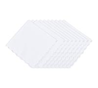 CABODYALS 10Pcs White Pure Cotton Handkerchiefs Soft Fabric Pocket Square Towel Wave Edge Supple Squares Classic Hankie Hankerchief for Vacation Wedding Theater Shows Exercise Wiping Hands Crafts