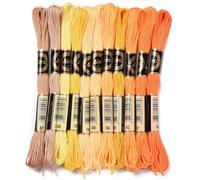 CABODYALS 11 Skeins 88M 6 Ply Gradient Embroidery Thread Yellow Crewel Friendship Bracelets String Variegated Cross Stitch Yarn Floss Bulk for Making Hand Sewing Knitting Stitching Crafts Crochet