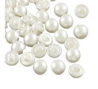 CABODYALS 12 MM 100Pcs 1 Hole Beige Imitation Pearl Buttons Resin Shank Round Buttons Mini White Acrylic Button Bulk for Sewing Making Crafts Wedding Decorations Jewelry Dress DIY Accessories