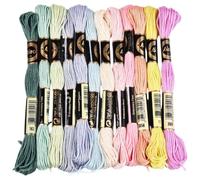 CABODYALS 12 Skeins 6 Ply Colourful Embroidery Floss Variegated Candy Colour Cross Stitch Thread Yarn Polyester Friendship Bracelet String Threads Bulk for Hand Sewing Crafts Bracelets Making Knitting