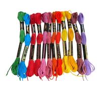 CABODYALS 12 Skeins 6 Strands Rainbow Colour Embroidery Thread Colourful Variegated Friendship Bracelet String Yarn Polyester Gradient Cross Stitch Floss Threads for Hand Sewing Bracelets Craft Diy