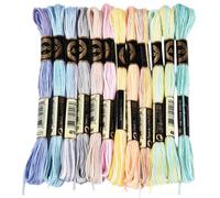CABODYALS 12 Skeins 96M Colorful Embroidery Threads Cross Stitch Floss Polyester Friendship Yarn Rainbow 6 Ply Embroidered String for Sewing Making Bracelets Clothes Stitching Decor Craft Diy