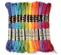 CABODYALS 12 Skeins 96M Embroidery Thread Variegated Floss 6 Strands Rainbow Cross Stitch Friendship Bracelet String Polyester Threads for Jewelry Making Bracelet Knit Stitching Craft Supply