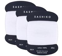 CABODYALS 120M 3 Rolls White Cotton Sashiko Floss Thread Japanese Quilting Embroidery Cross Stitch Threads Friendship Bracelets String Kit Bulk for Sewing Making Mending Craft Bracelet Supply