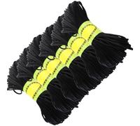 CABODYALS 120M 6 Bundles 2MM Black Trim Cord Round Smooth Polyester Silk Satin String Rattail Soild Kumihimo Korean Thread Bulk for Sewing Making Jewellery Bracelet Necklaces Macrame Beading Supply