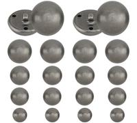 CABODYALS 120Pcs Silver Brass Half Round Buttons Vintage 3 Holes Metal Button Assorted Sizes Mushroom Domed Decorative Sparkle Snaps for Sewing Making Clothing Accessories Decor Dresses Diy Crafts