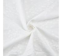 CABODYALS 135CM 91CM White Embroidered Flower Cotton Fabric By The Metre Vintage Scalloped Edge Lace Cloth Floral Canvas Fabrics for Sewing Making Home Wedding Party Decor Clothing Accessories Diy